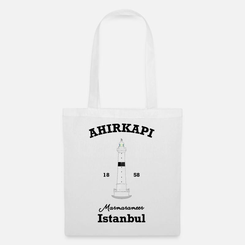 Türkei, Istanbul, Leuchtturm Ahirkapi, Marmarameer - Stoffbeutel - Weiß