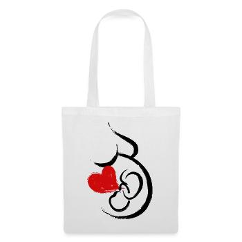Bébé Ventre Coeur Bébé Grossesse Grossesse Maman - Sac en tissu - blanc - Devant