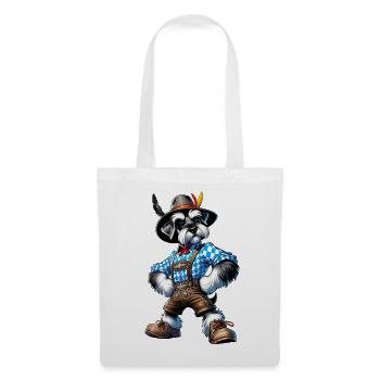 Schnauzer chien Bavière - Sac en tissu - blanc - Devant