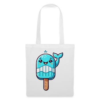 Une glace en forme de baleine souriante - Sac en tissu - blanc - Devant