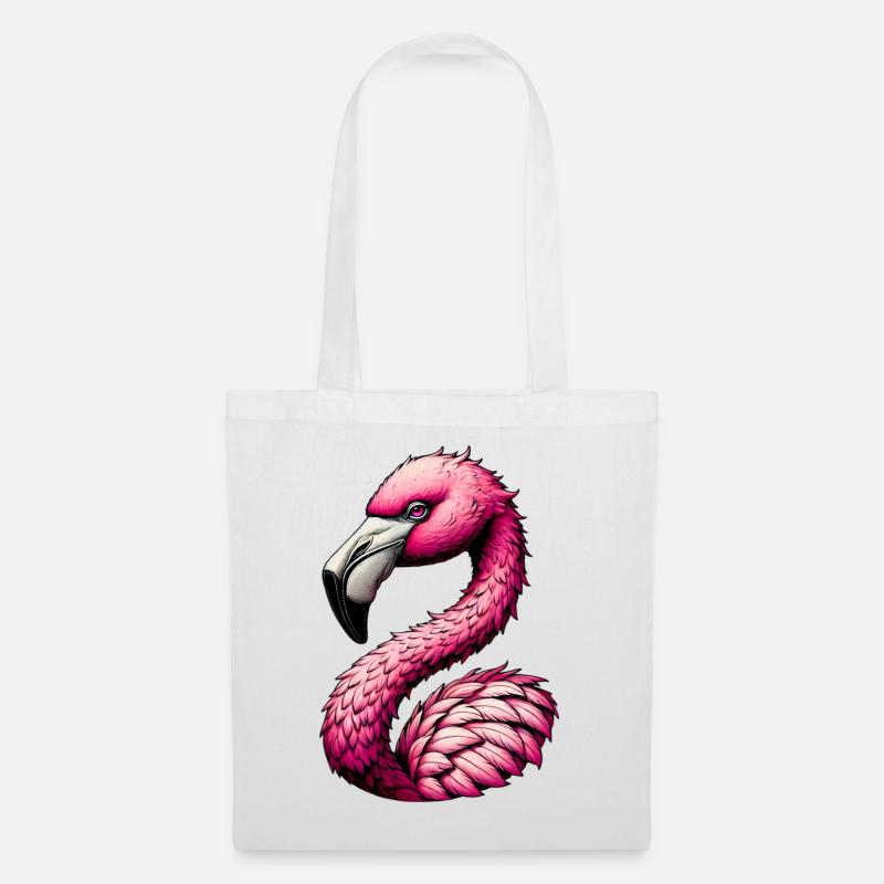 Flamingo - Stoffbeutel - Weiß