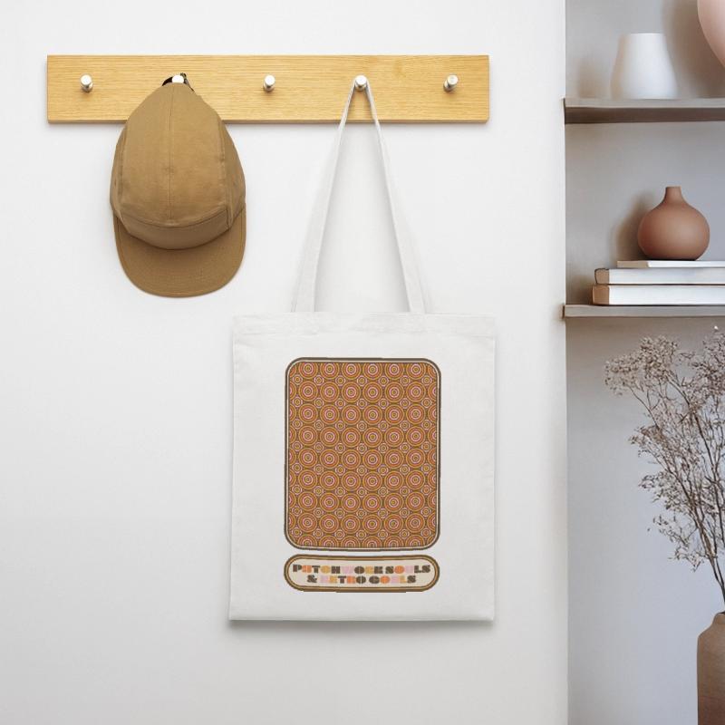 Patchwork Souls & Retro Goals – 70s Pattern Stoffbeutel
