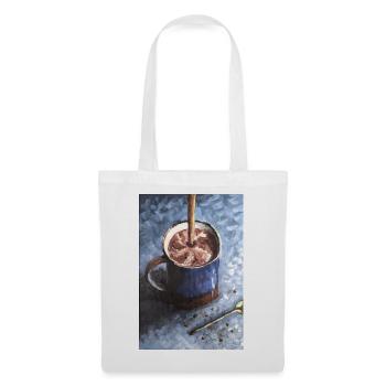Coffee Choco Mug with Swirling Cocoa Art - Tote Bag - white - Front