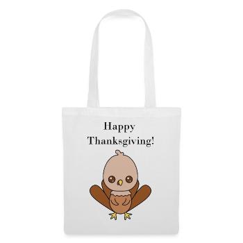 Illustration de dinde mignonne pour Thanksgiving - Sac en tissu - blanc - Devant