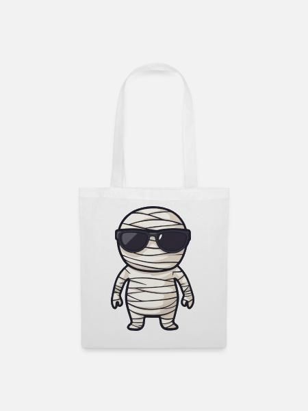 Mumie mit Sonnenbrille - Stoffbeutel - Weiß