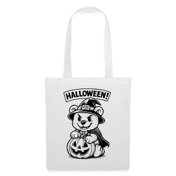 Halloween Bear with Pumpkin Lantern - Tote Bag - white - Front