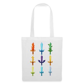 Bunte Fantasy Schwerter Design - Stoffbeutel - Weiß - Vorne