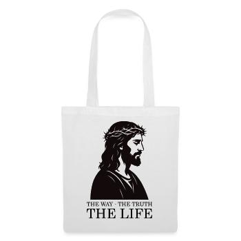 Jesus silhouette with crown of thorns - Tote Bag - white - Front