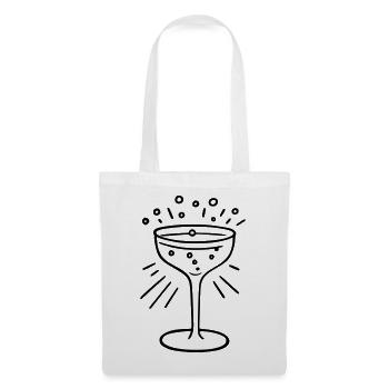 Bulles de verre et lignes rayonnantes - Sac en tissu - blanc - Devant