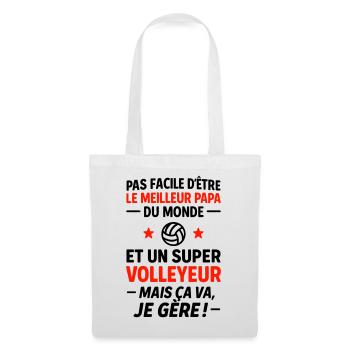 Volleyball – Super Papa Volleyeur - Sac en tissu - blanc - Devant