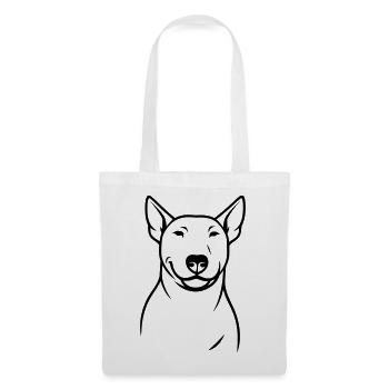 Stilisierter Bullterrier Silhouette - Stoffbeutel - Weiß - Vorne