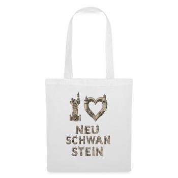 J’adore Neuschwanstein – Architecture de château - Sac en tissu - blanc - Devant