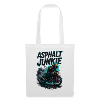 asphalt junkie - moto - Sac en tissu - blanc - Devant