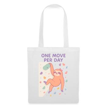 Faultier Bouldern: One Move Per Day Design - Stoffbeutel - Weiß - Vorne