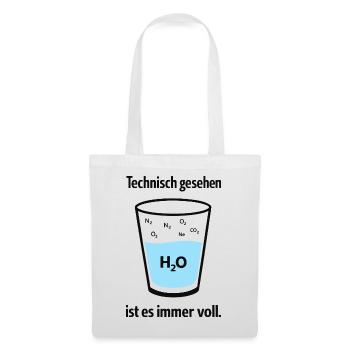 Technisch gesehen ist es immer voll – Nerd Humor - Stoffbeutel - Weiß - Vorne