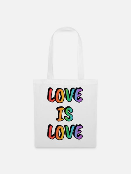 Liebe ist Liebe Regenbogen - Stoffbeutel - Weiß
