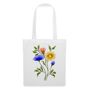 Fleur - Sac en tissu - blanc - Devant