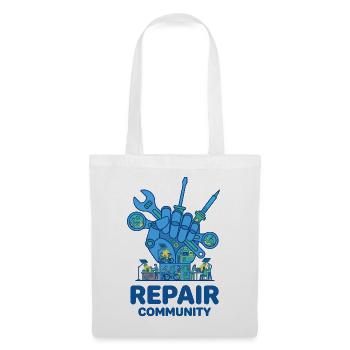 Culture des outils de la communauté de réparation - Sac en tissu - blanc - Devant