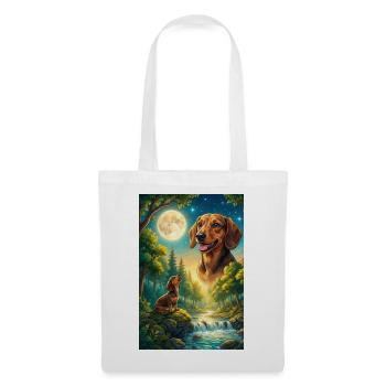 Howling to the Moon Meme Dog Dachshund - Tote Bag - white - Front