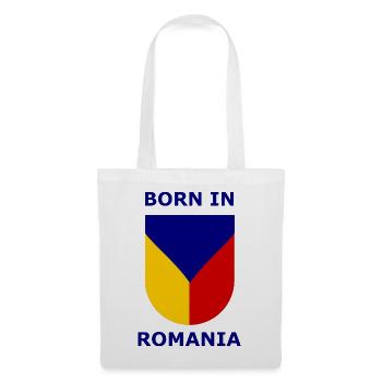 Né en Roumanie Shield - Sac en tissu - blanc - Devant