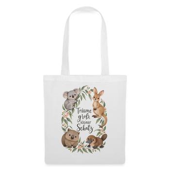 Träume groß Koala Känguru Australien Aquarell - Stoffbeutel - Weiß - Vorne