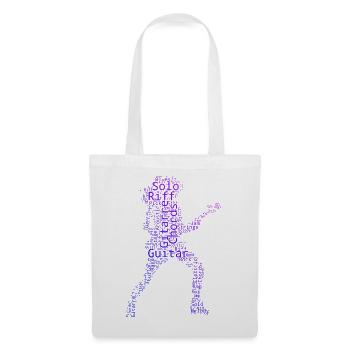 Geschenkidee für die Gitarristin mit Gitarrenspiel - Stoffbeutel - Weiß - Vorne