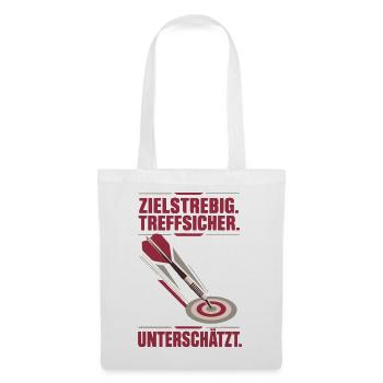 Zielstrebig Treffsicher Unterschätzt Darts Retro - Stoffbeutel - Weiß - Vorne