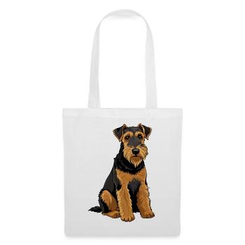 Airedale Terrier-Hund - Stoffbeutel - Weiß - Vorne