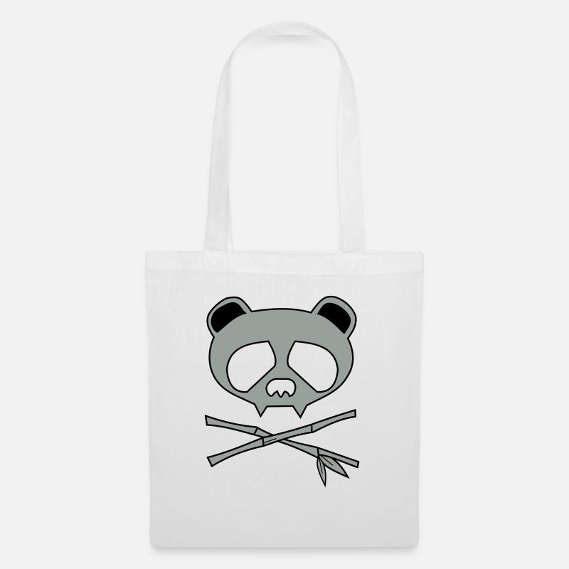panda skull - Stoffbeutel - Weiß