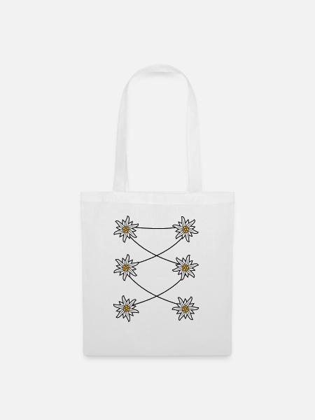 Dirndl Schuerze Edelweiss - Stoffbeutel - Weiß