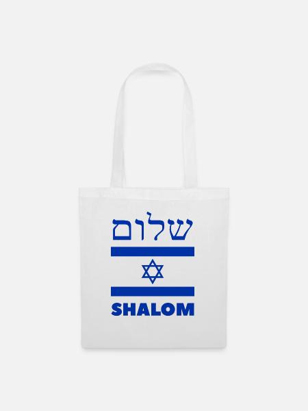 Shalom Israel - Stoffbeutel - Weiß