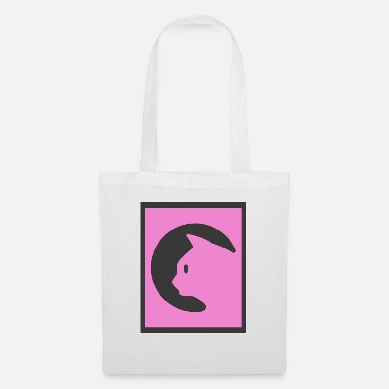 Pink Cat - Stoffbeutel - Weiß