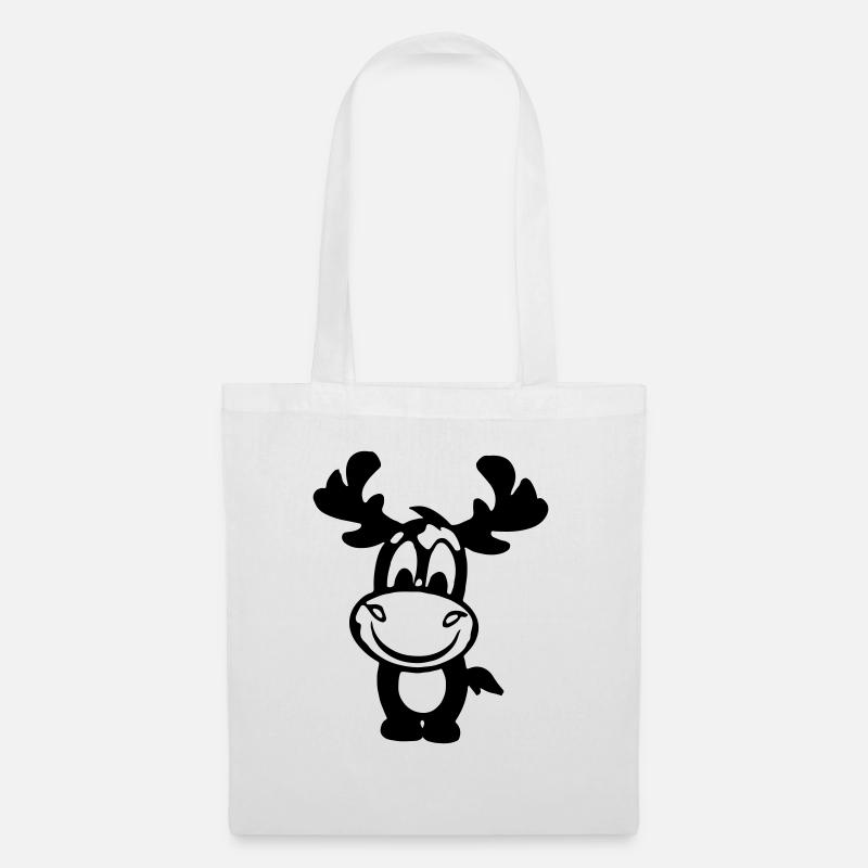 Elch Vektor Geschenkidee - Stoffbeutel - Weiß