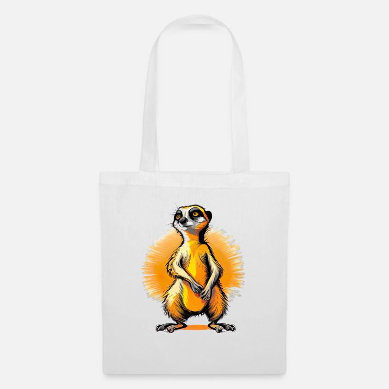 Fier suricate au coucher du soleil - Zoo Comic - Sac en tissu - blanc