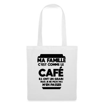Ma famille c'est comme le café - Sac en tissu - blanc - Devant