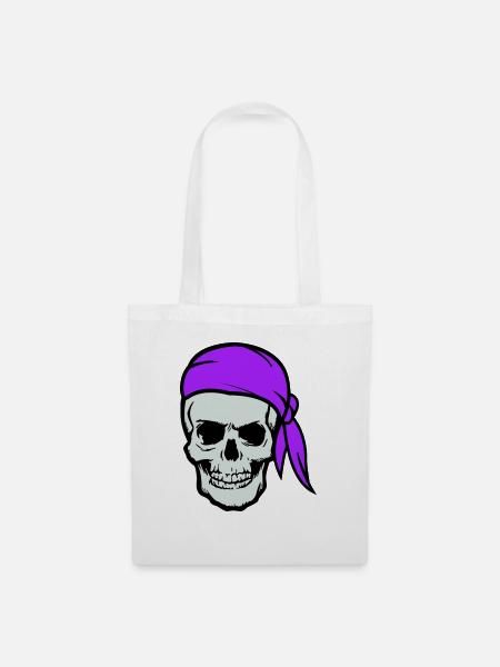skull pirat - Stoffbeutel - Weiß