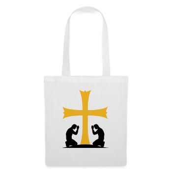 beten kirche symbol kreuz jesus christus christ ka - Stoffbeutel - Weiß - Vorne
