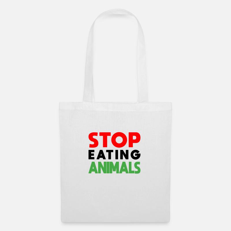 Stop eating Animals - Black Edition - Stoffbeutel - Weiß