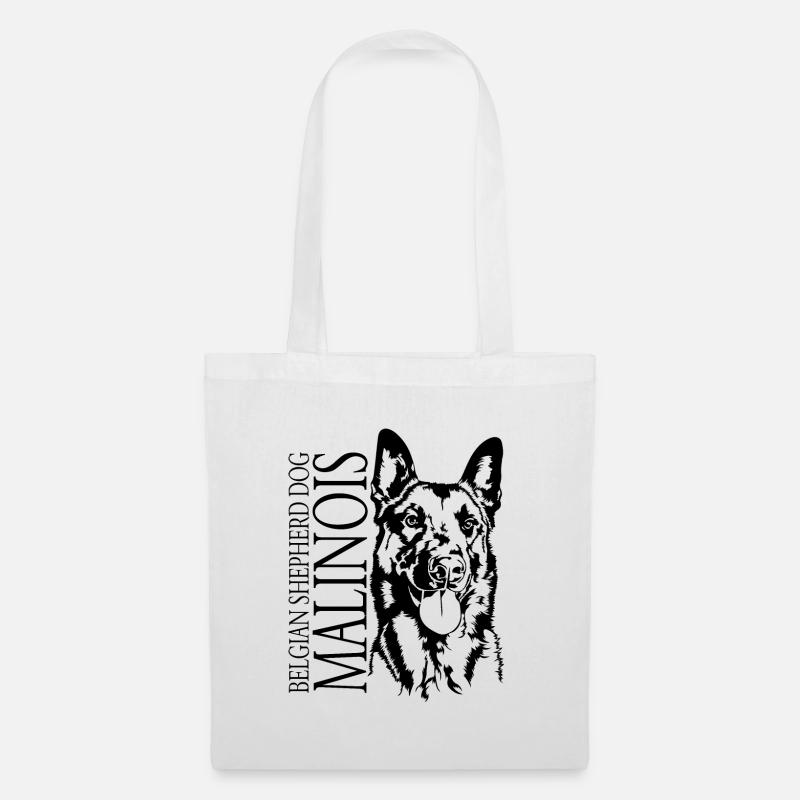 Belgian Shepherd Dog Malinois Portrait Wilsigns - Stoffbeutel - Weiß
