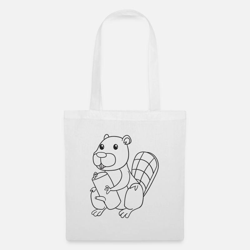 Biber, Nagetiere, Geschenk, Geschenkidee - Stoffbeutel - Weiß
