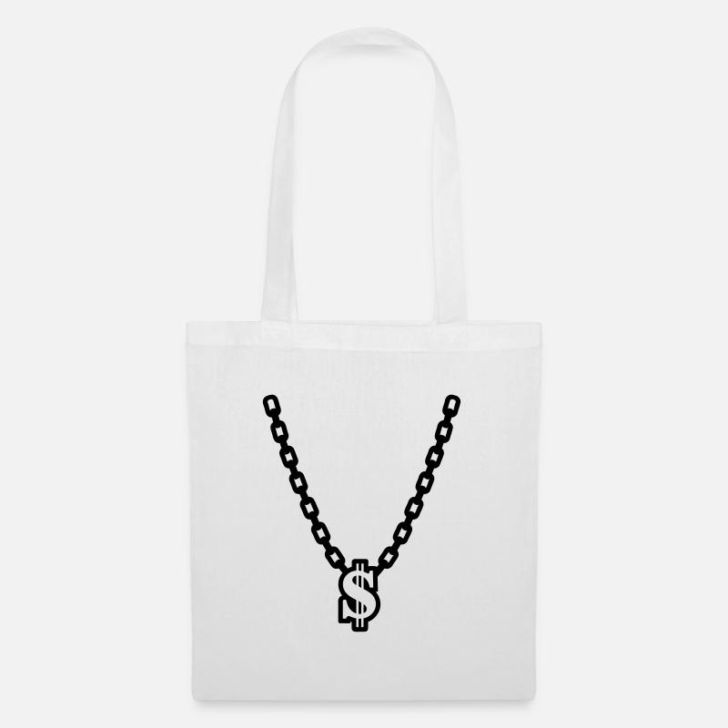 collier - Sac en tissu - blanc