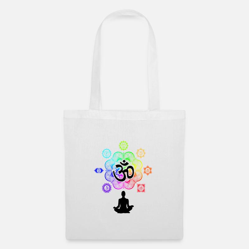 Meditation Chakra Symbole Die Sieben Chakren - Stoffbeutel - Weiß