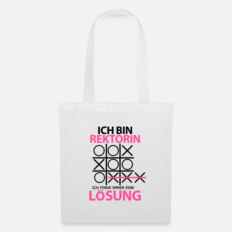 Rektorin Schulleiterin Sprüche Geschenkidee Pink - Stoffbeutel - Weiß