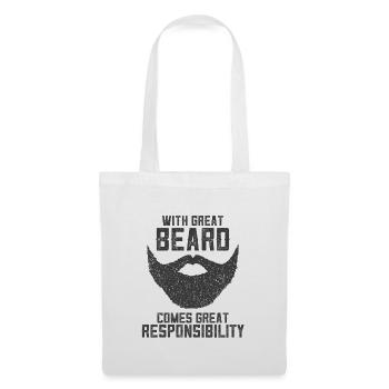 With Great Beard Comes Great Responsibility - Stoffbeutel - Weiß - Vorne