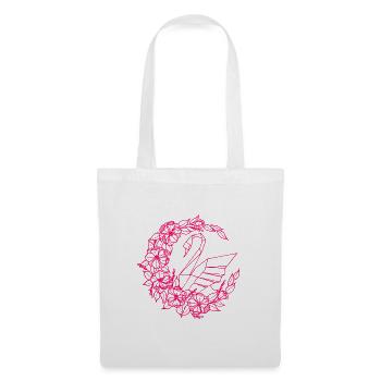 Cygne dans la fleur lune - Sac en tissu - blanc - Devant