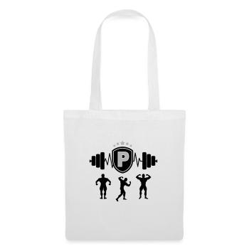 Bodybuilding Gym Name Buchstabe Training P - Stoffbeutel - Weiß - Vorne