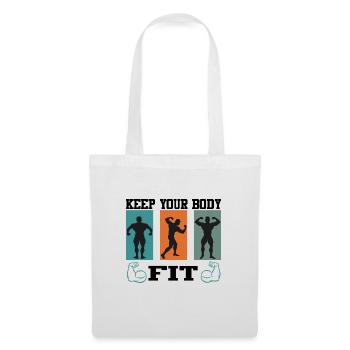 Bodybuilding Keep Body Fit Muskeltraining Hantel - Stoffbeutel - Weiß - Vorne