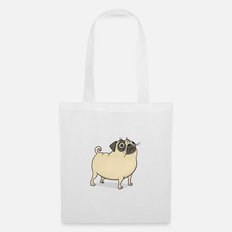 Pug funny embarrassed - Tote Bag - white