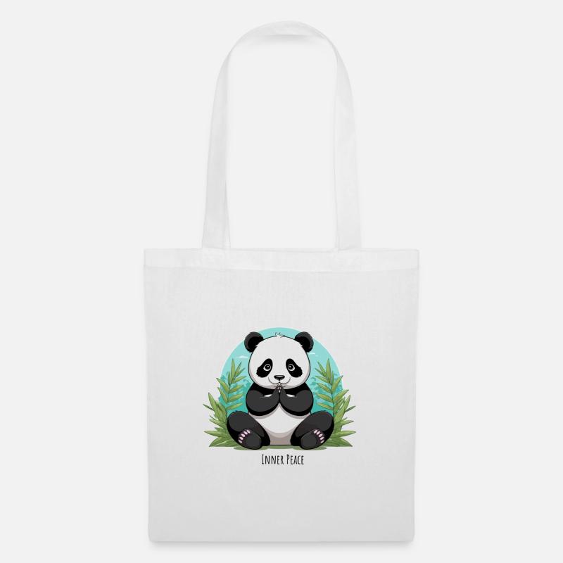 Inner Peace – Meditating Panda - Tote Bag - white