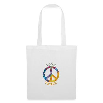 Love Peace Hippie Hippie Kostuem 60er 70er 90er - Stoffbeutel - Weiß - Vorne
